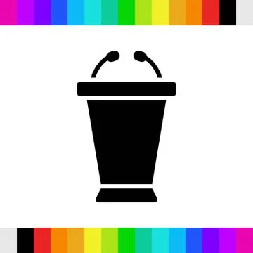 Lectern with microphone icon stock vector illustration flat design Stock Illustration