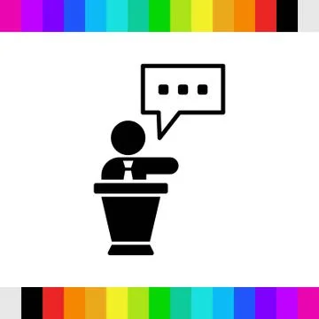 Lectern with microphone icon stock vector illustration flat design Illustrazione stock