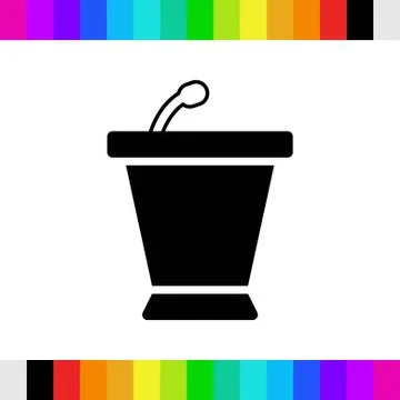 Lectern with microphone icon stock vector illustration flat design Stock Illustration
