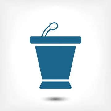 Lectern with microphone icon stock vector illustration flat design Stock Illustration