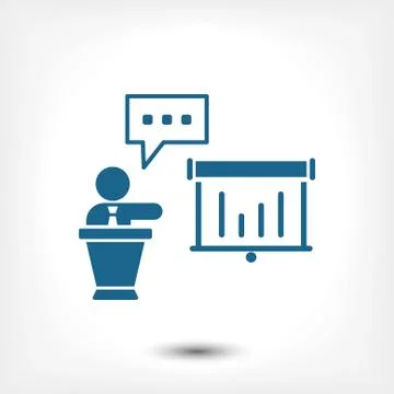 Lectern with microphone icon stock vector illustration flat design Stock Illustration