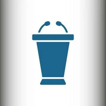 Lectern with microphone icon stock vector illustration flat design Stock Illustration