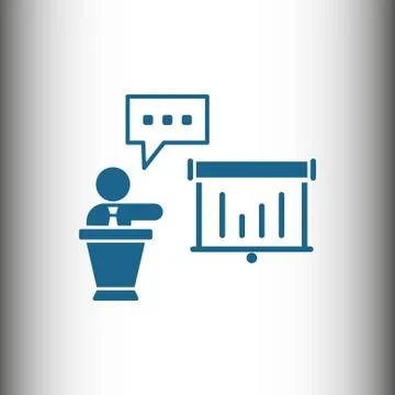 Lectern with microphone icon stock vector illustration flat design Stock Illustration