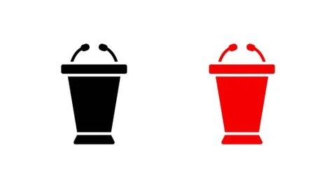 Lectern with microphone icon stock vector illustration flat design Stock Illustration