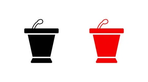 Lectern with microphone icon stock vector illustration flat design Stock Illustration