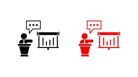 Lectern with microphone icon stock vector illustration flat design Illustrazione stock