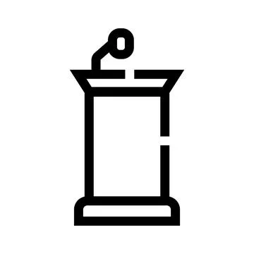 Lectern with microphone for public speaking presentation icon Stock Illustration