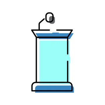 Lectern with microphone for public speech presentation Stock Illustration