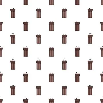 Lectern podiums with microphones repeating seamless pattern background Illustrazione stock