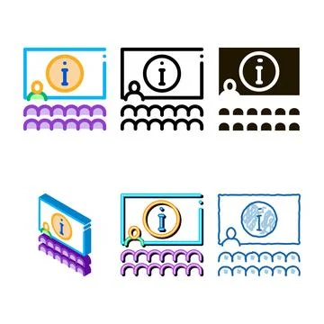 Lector information blackboard icon vector outline designs Stock Illustration