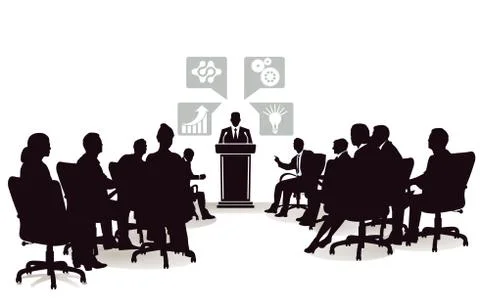 Lecture and discussion in the group Illustrazione stock