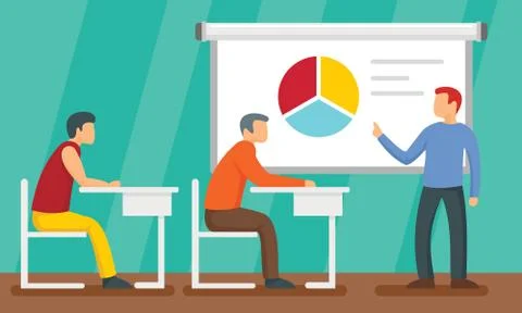 Lecture concept background, flat style Stock Illustration