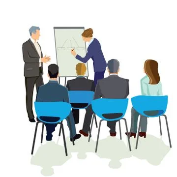Lecture in front of the group Illustrazione stock