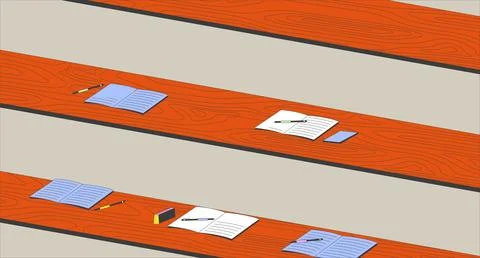 Lecture hall empty cartoon flat illustration Stock Illustration