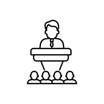 Lecture icon. Lecture linear symbol design from Online learning collection. Stock Illustration