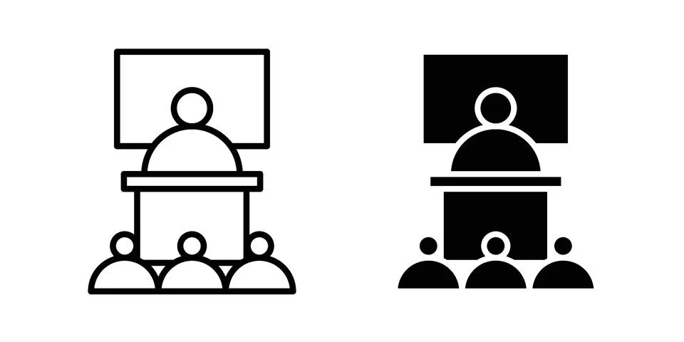 Lecture icon set modern line and solid style collection. Illustrazione stock