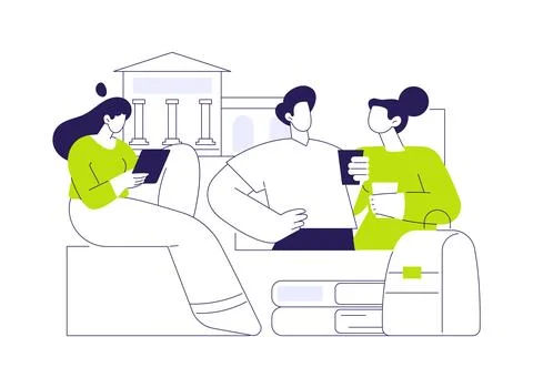 Before lecture isolated cartoon vector illustrations. Ilustración de archivo