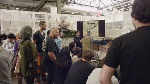 Lecture at  the Maker space at Re:Publica internet conference in Berlin Stock Footage 82535452