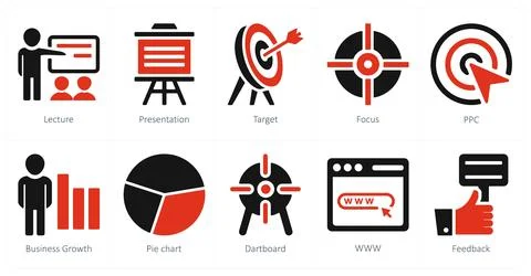 Lecture, presentation, target Stock Illustration