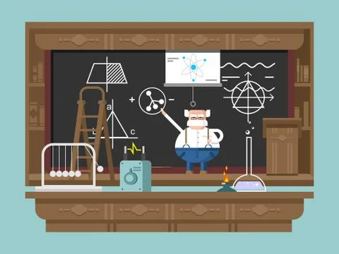 Lecture by professor Stock Illustration