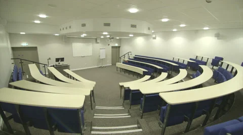 Lecture Theatre empty with tracking Stock Footage 50984369
