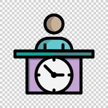 Lecture time lineal icon. teaching room, Professor, seminar. Stock Illustration