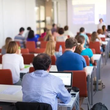 Lecture at university. Stock Photos