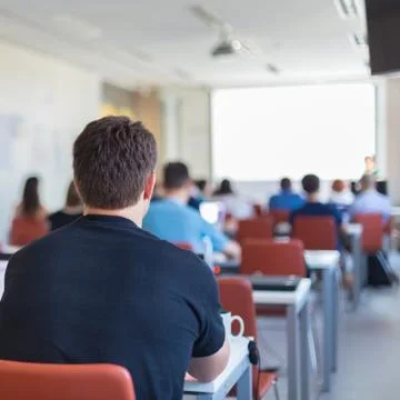 Lecture at university. Stock Photos