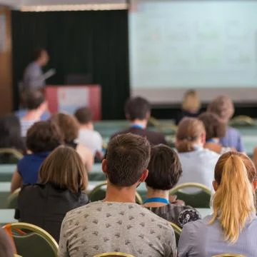 Lecture at university. Foto stock