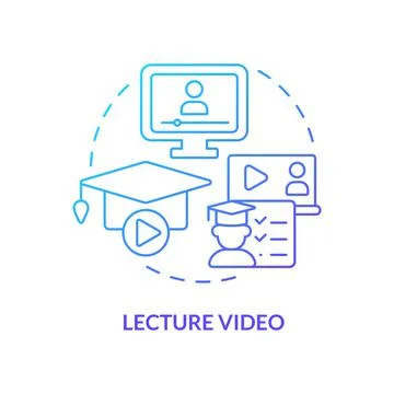 Lecture video blue gradient concept icon Stock Illustration