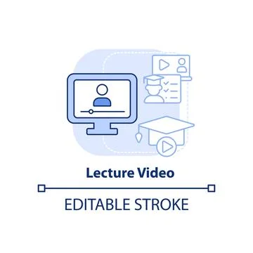 Lecture video light blue concept icon Stock Illustration