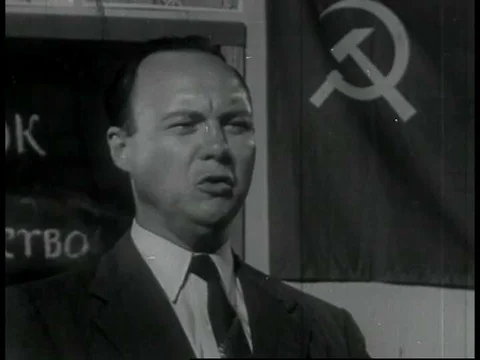 A lecturer in 1955 explains the concept of dialectical materialism in Stock Footage 75274504