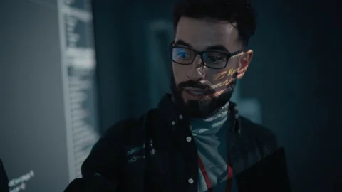 Lecturer Gives Presentation on Computer Science Stock Footage 163978231