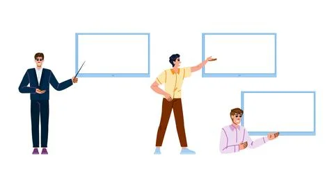 Lecturer presentation man vector Stock Illustration