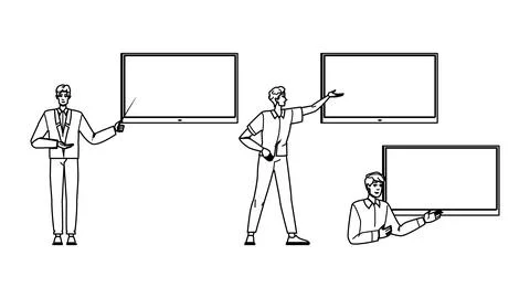 Lecturer presentation man vector Stock Illustration