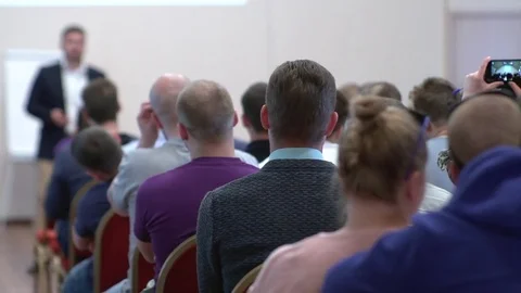 Lecturer speaking to his class in the lecture hall at the university 스톡 동영상 76268917