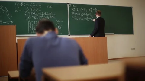 Lecturer at the university leads the lesson Stock Footage 61756513