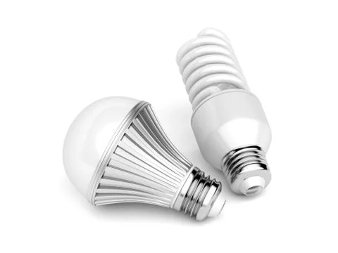 LED and CFL light bulbs Stock Illustration