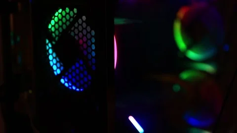 LED backlight inside the system computer unit Stock Footage 306783938