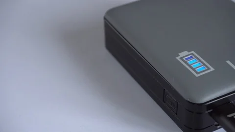 Led Battery Charging Pulsing, close-up (on 23 May 2018 in Italy) Stock Footage 90117760