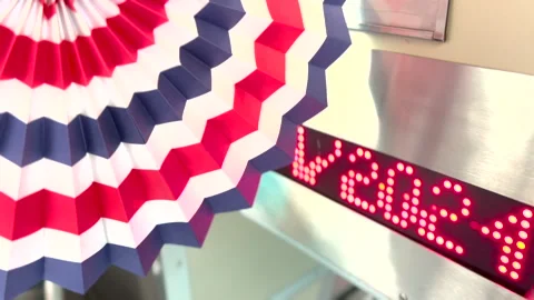 LED board inside a train car with festive decoration Vidéo 278931842