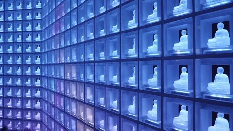 LED Buddha blue Stock Footage 84710901