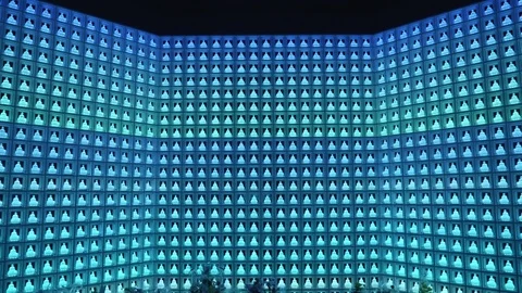 LED Buddha blue Stock Footage 84711430