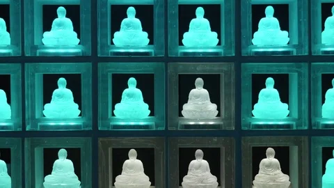 LED Buddha turquoise Stock Footage 84711021