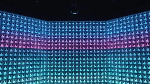 LED Buddha from violet to blue Stock Footage 84711550