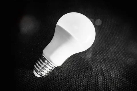 Led bulb on black background Stock Photos