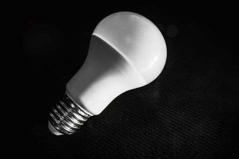 Led bulb on black background Stock Photos