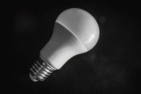 Led bulb on black background Stock Photos