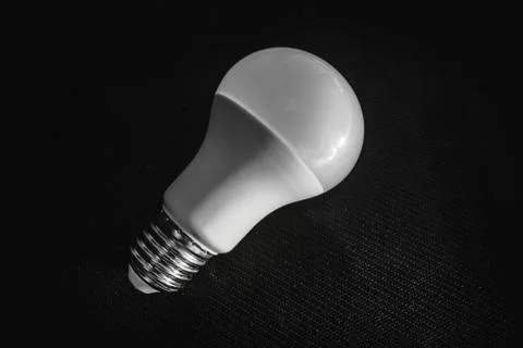 Led bulb on black background Stock Photos