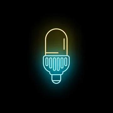 Led bulb glowing with neon light concept Stock Illustration